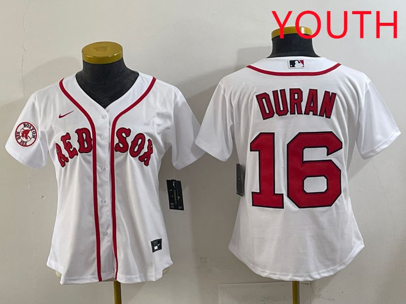 Youth 2025 Boston Red Sox #16 Duran White Game Nike MLB Jersey style 5